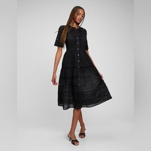 Gap lace button-front midi dress